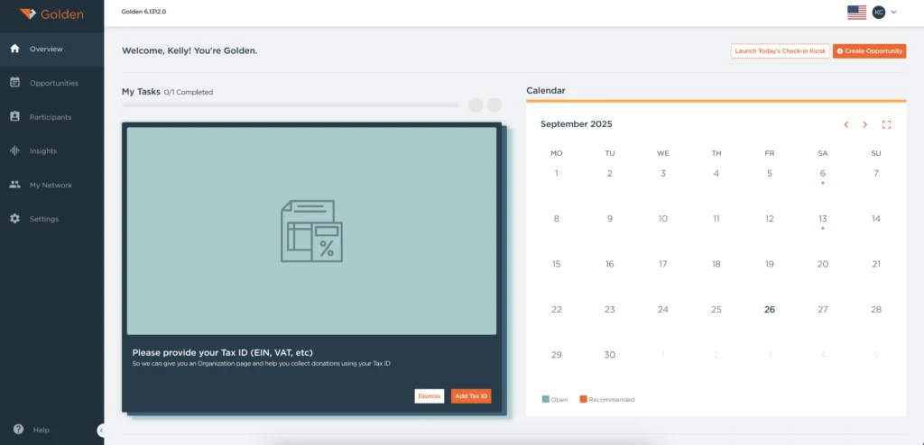 Golden: Volunteer Management Platform